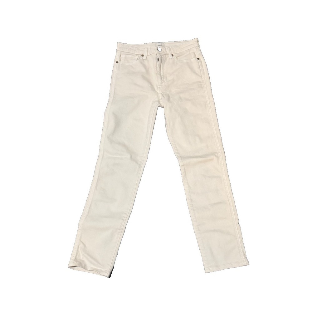 Khaite Vanessa denim jeans ivory white 26 skinny slim leg designer jeans